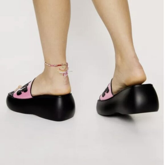 Shellys London Sequin Andi Flatform Mules Pink Women's Size 9 Peace, Love NWB - Picture 3 of 11